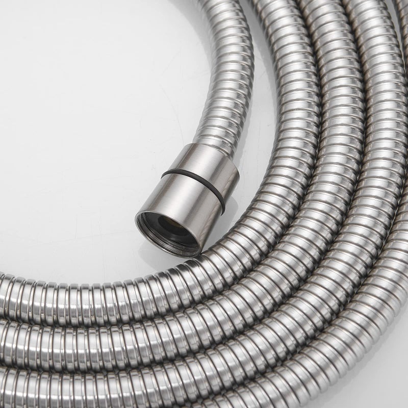 Homevacious 100 Inch Brass Fittings Extra Long Flexible Stainless Steel Replacement Handheld Shower Hose Brushed Nickel - Image 5